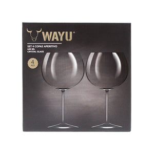 Set 4 Copas Aperitivo 640mL + 4 Vasos Redondos 580mL Wayu