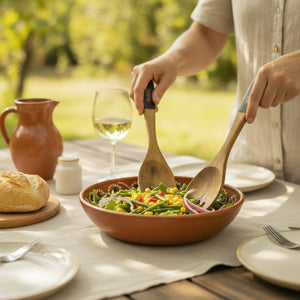 Set Cubiertos Ensalada Madera Acacia WAYU 25cm