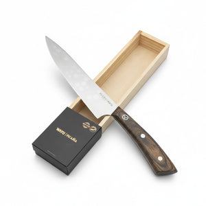 Cuchillo Chef Picaña Wayu 8 Pulgadas Madera Pakka