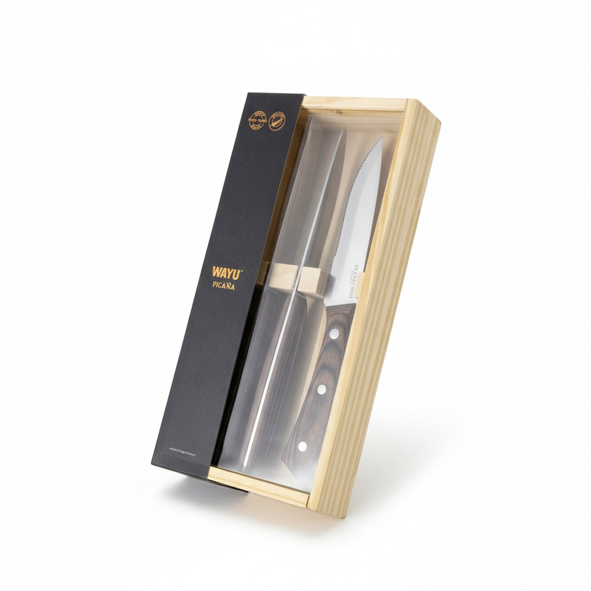 Set 4 Cuchillos Picaña Wayu 5 Pulgadas Madera Pakka