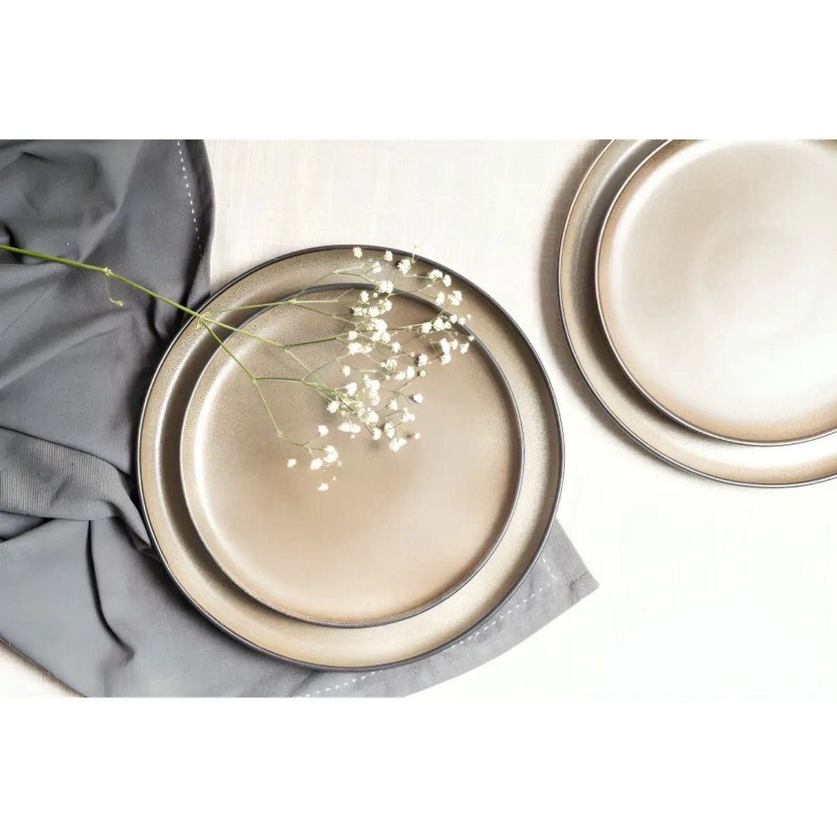 Plato Cerámica Gres Stoneware 22cm Wayu