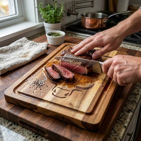 Tabla de Cortar Madera Acacia 33cm Wayu Asado imagen real