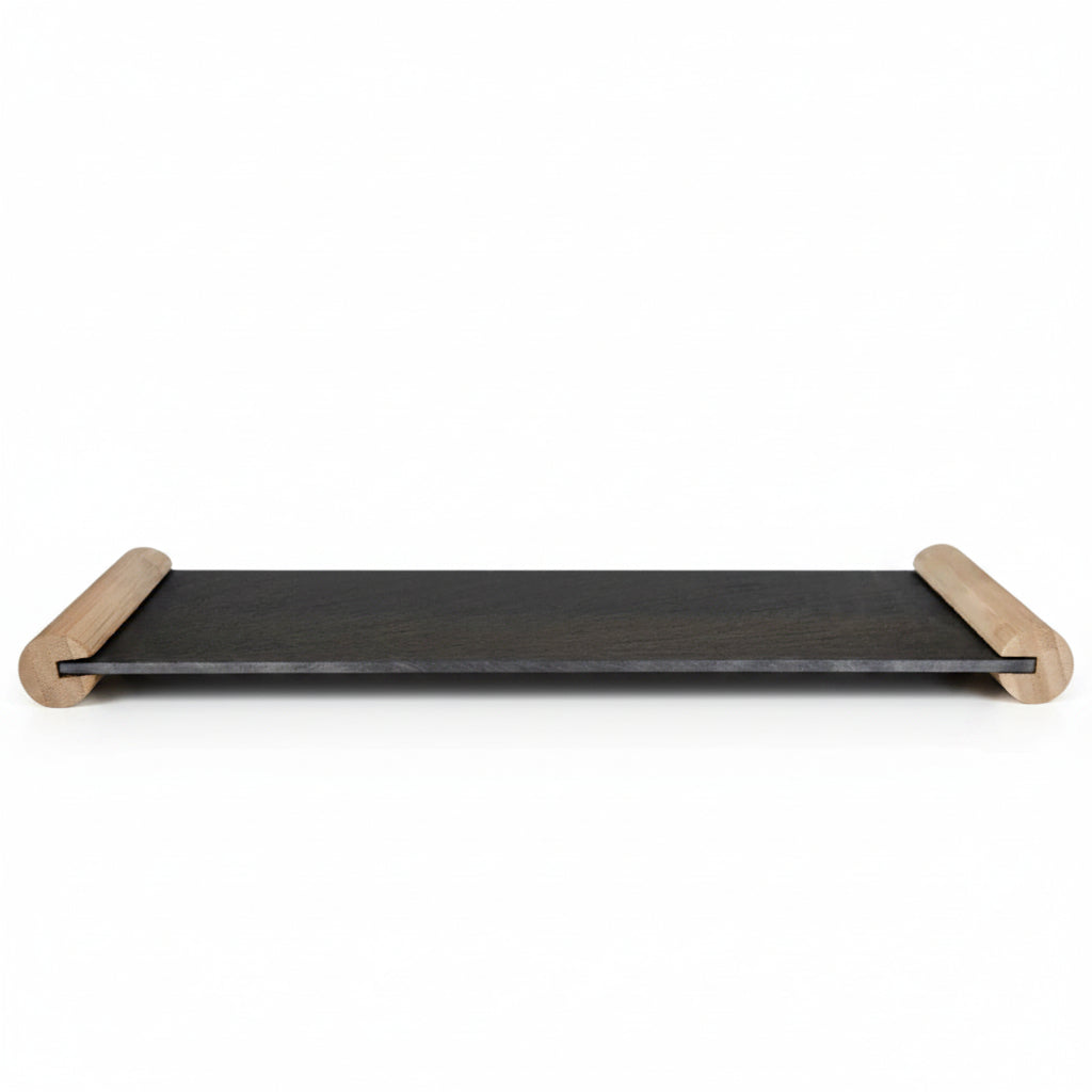 Tabla de Piedra 40 Cm Mango Bamboo Wayu acostada en una superficie