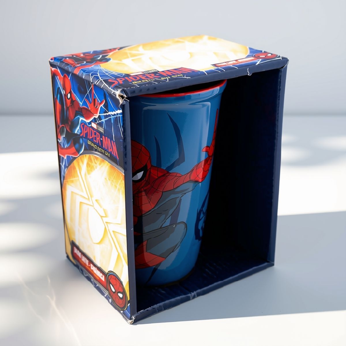Tazon Retro Venti Spiderman Ceramica 550ml en caja