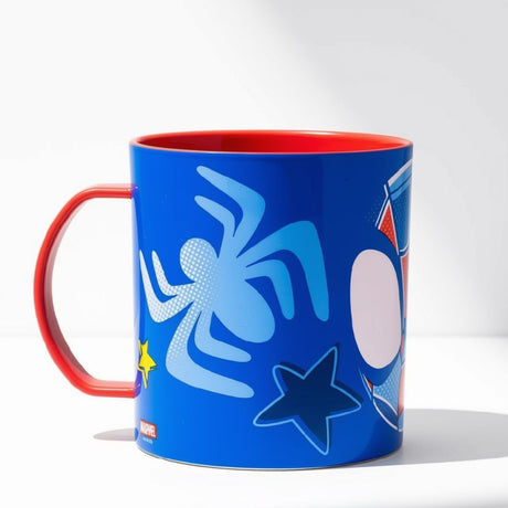 Tazon Spiderman Polipropileno 400ml Taza Infantil Marvel fondo blanco de lado