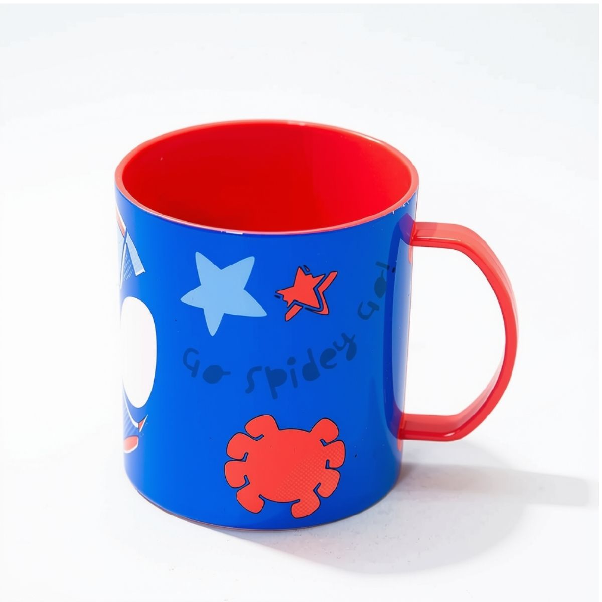 Tazon Spiderman Polipropileno 400ml Taza Infantil Marvel fondo blanco desde arriba