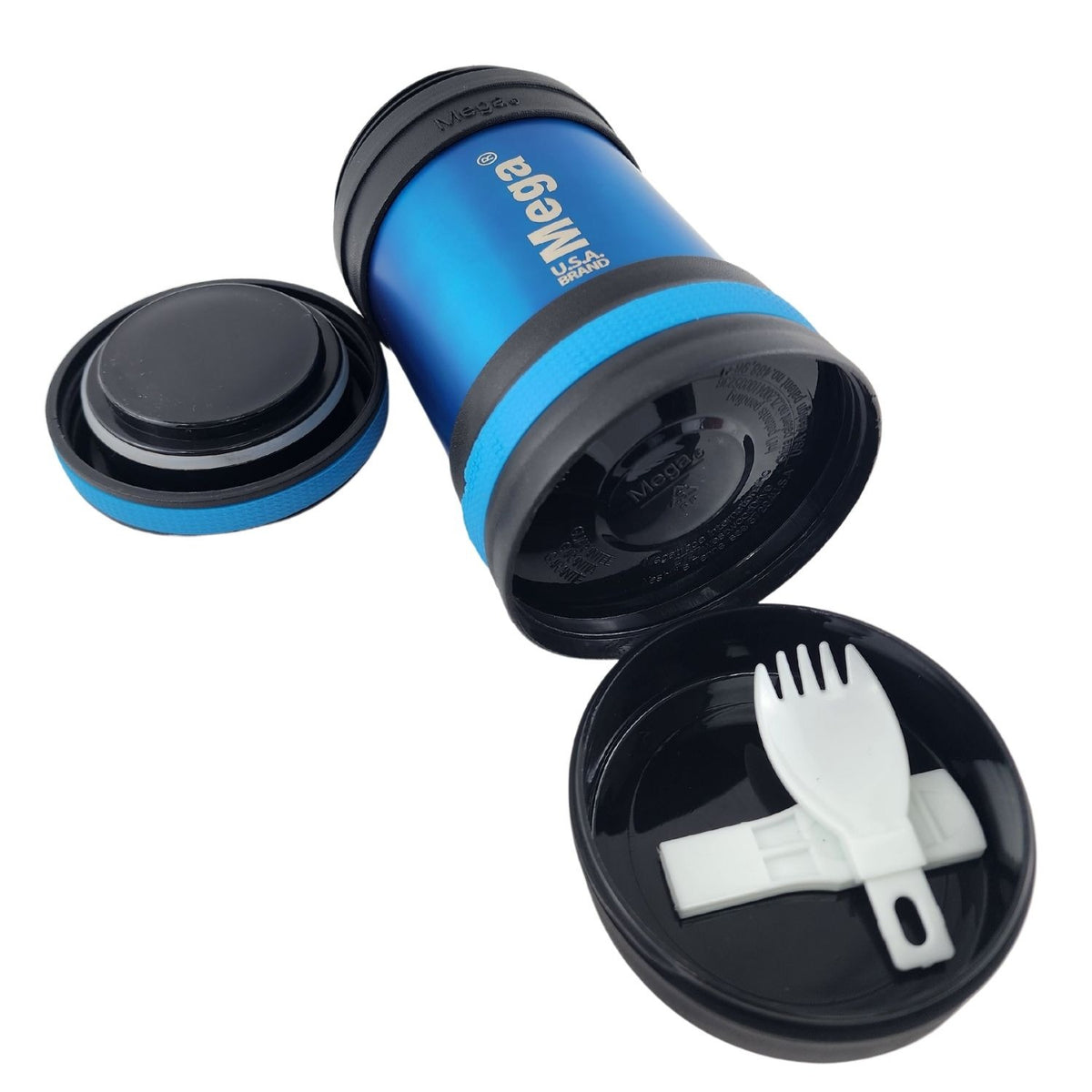 Termo de Comida 400 mL Acero Inoxidable Maxx Mega azul acostado