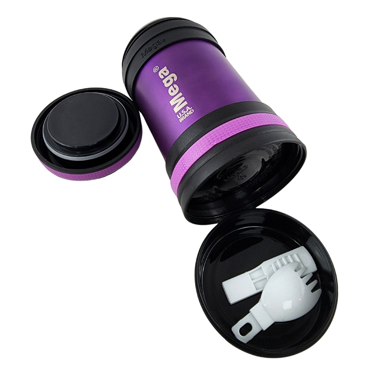 Termo de Comida 400 mL Acero Inoxidable Maxx Mega morado acostado