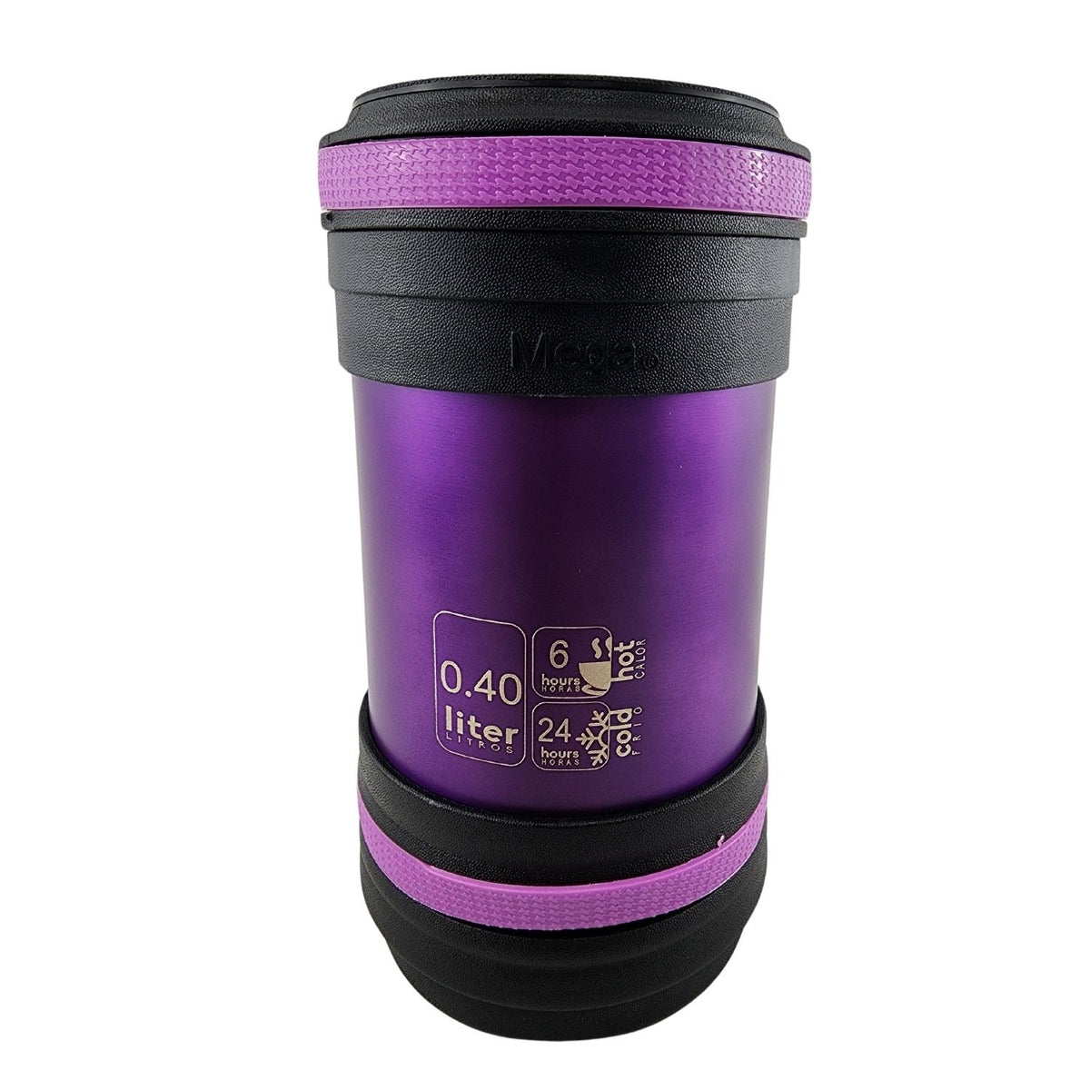 Termo de Comida 400 mL Acero Inoxidable Maxx Mega morado por detras