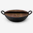 wok hierro fundido wayu tapa madera cocina iron cast