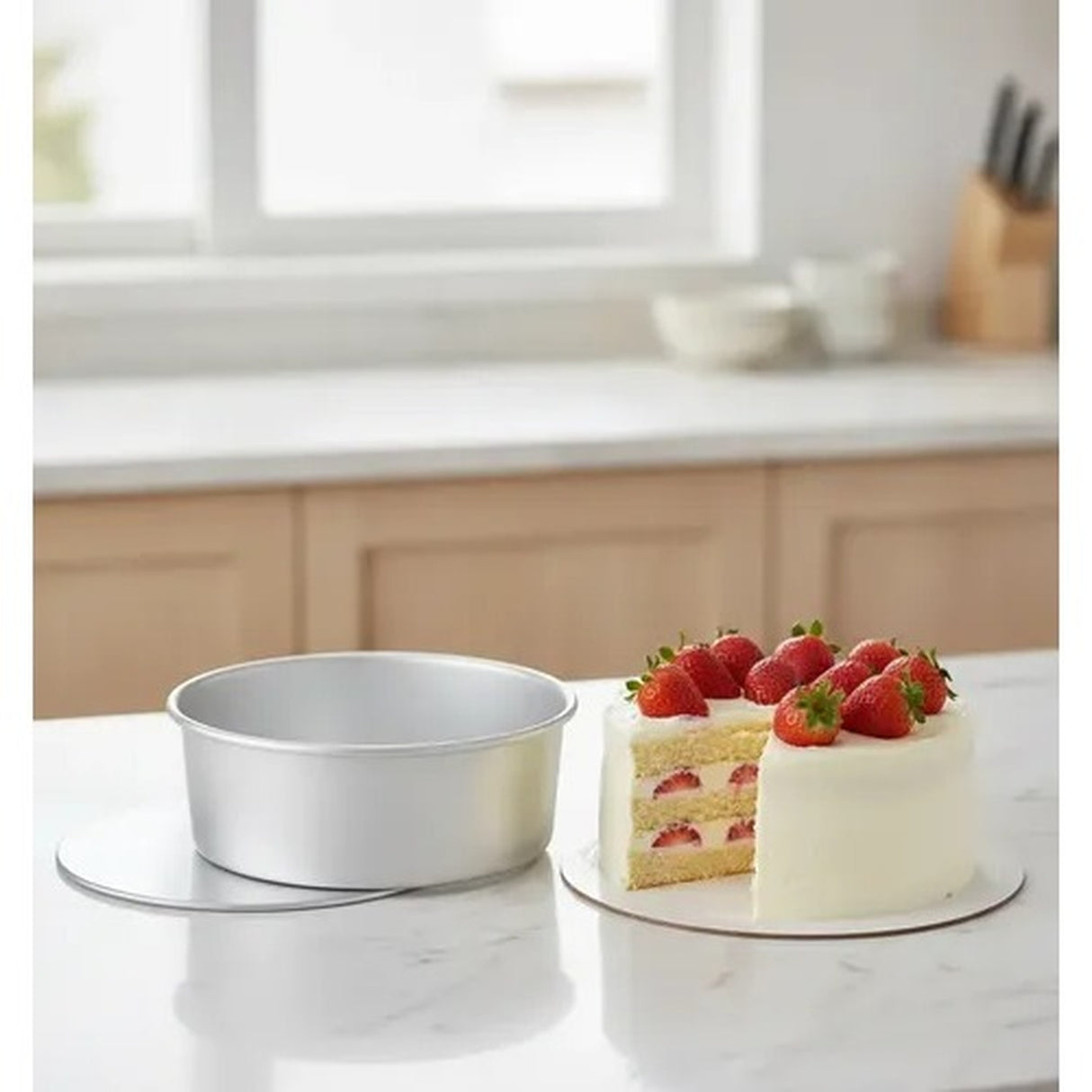 Molde Torta Redondo Desmontable Queque Aluminio Tarta 12cm Plateado