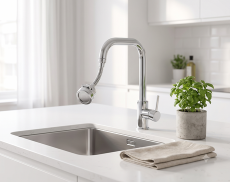 Adaptador llave grifo cocina lavaplatos instalado plateado hogar chileno