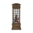 Adorno navideño caseta telefónica viejito pascuero luz USB vista frontal