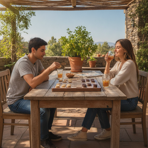 Juego damas ajedrez madera plegable terraza quincho chileno al aire libre