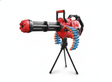 Pistola juguete dardos eléctrica ametralladora Gatling roja con trípode vista frontal