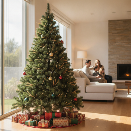 Árbol de Navidad artificial 150cm decorado living chileno moderno Navidad