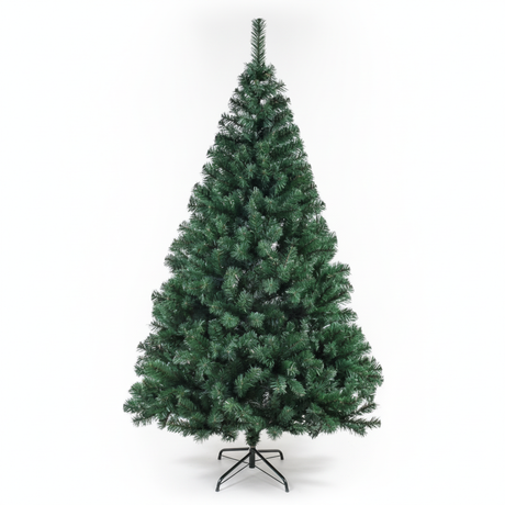 Arbol de navidad artificial frondoso 210cm base metal vista frontal