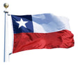 Bandera chilena 200x300 cm tela Trevira bordada vista frontal fondo blanco