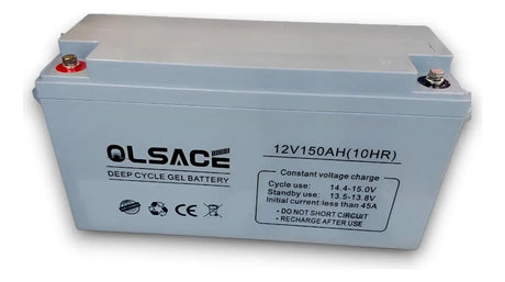 Bateria ciclo profundo gel 12v 150ah vista frontal fondo blanco