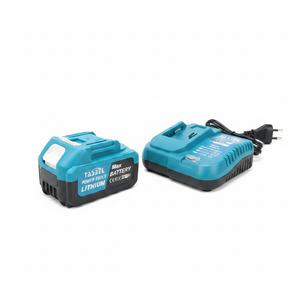 Batería litio Tasbel 21V 10Ah azul negro herramientas inalámbricas vista frontal
