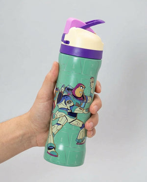 Botella agua Buzz Lightyear 720ml acero inoxidable tapa morada Toy Story 5 vista frontal