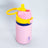 Botella térmica infantil Kido 420ml acero inoxidable rosa tapa amarilla vista frontal