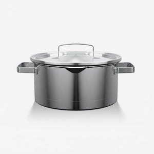 Cacerola Acero Inoxidable Tapa Vidrio 24cm 5.6 Litros | Disparo.cl