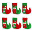 Set 2 calcetines navideños elfos rojo verde 26cm vista frontal fondo blanco