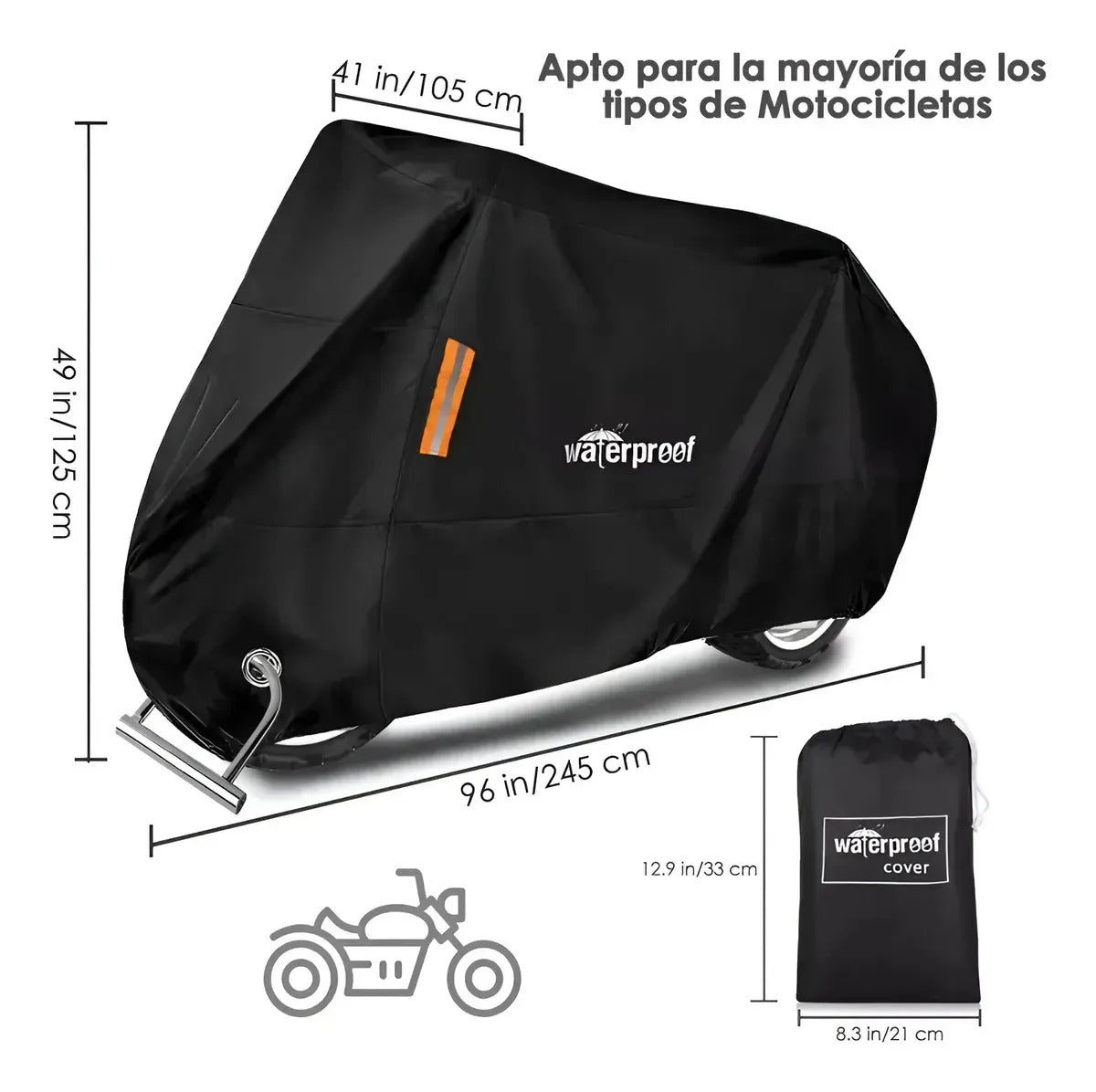 Carpa Cobertor Funda Para Bicicleta Impermeable 110 X 200cm  - imagen 3