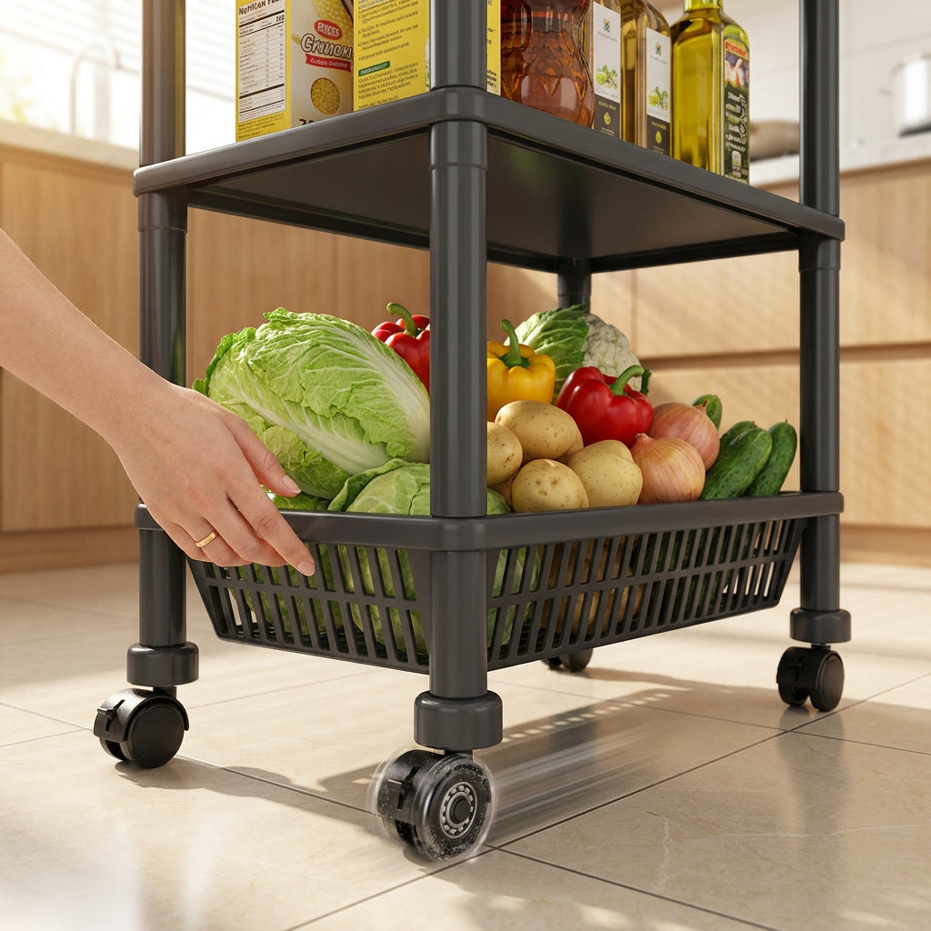 Organizador extraible 4 niveles negro en rincon living hogar chileno