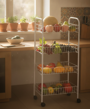 Verdulero frutero metálico 4 niveles cocina chilena luz natural hogar