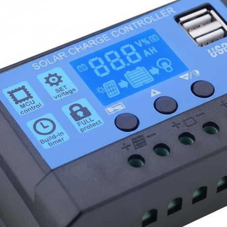 Controlador de Carga Solar 30A 12V 24V PWM LC | Disparo.cl