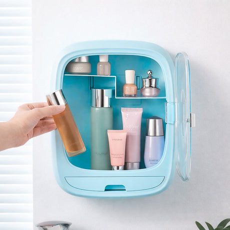 Cosmetiquero Organizador de Maquillaje Plegable para Baño en uso