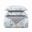 Cubrecama sherpa floral azul blanco cama 2 plazas dormitorio chileno invierno
