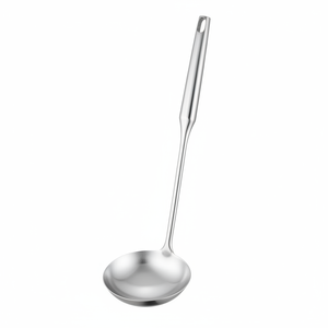 Cucharon acero inoxidable Wens 34cm vista frontal fondo blanco