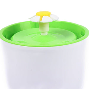 Bebedero Mascotas 1,6L Automático Fuente Agua Diseño Flor. Flujo continuo para agua fresca y filtrada. ¡Hidratación ideal para tu mascota!