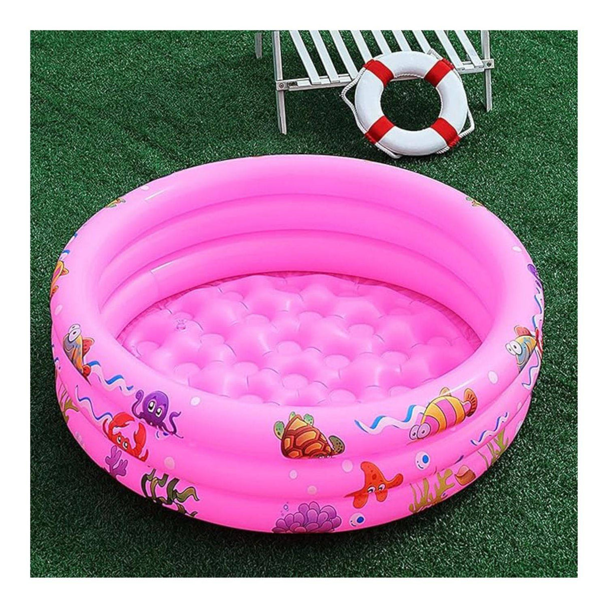 Piscina Infantil Inflable 120cm Verano Resistente Niños Rosa, ideal para el verano y juegos acuáticos. Perfecta para patio o playa. ¡Descúbrela ahora!-3