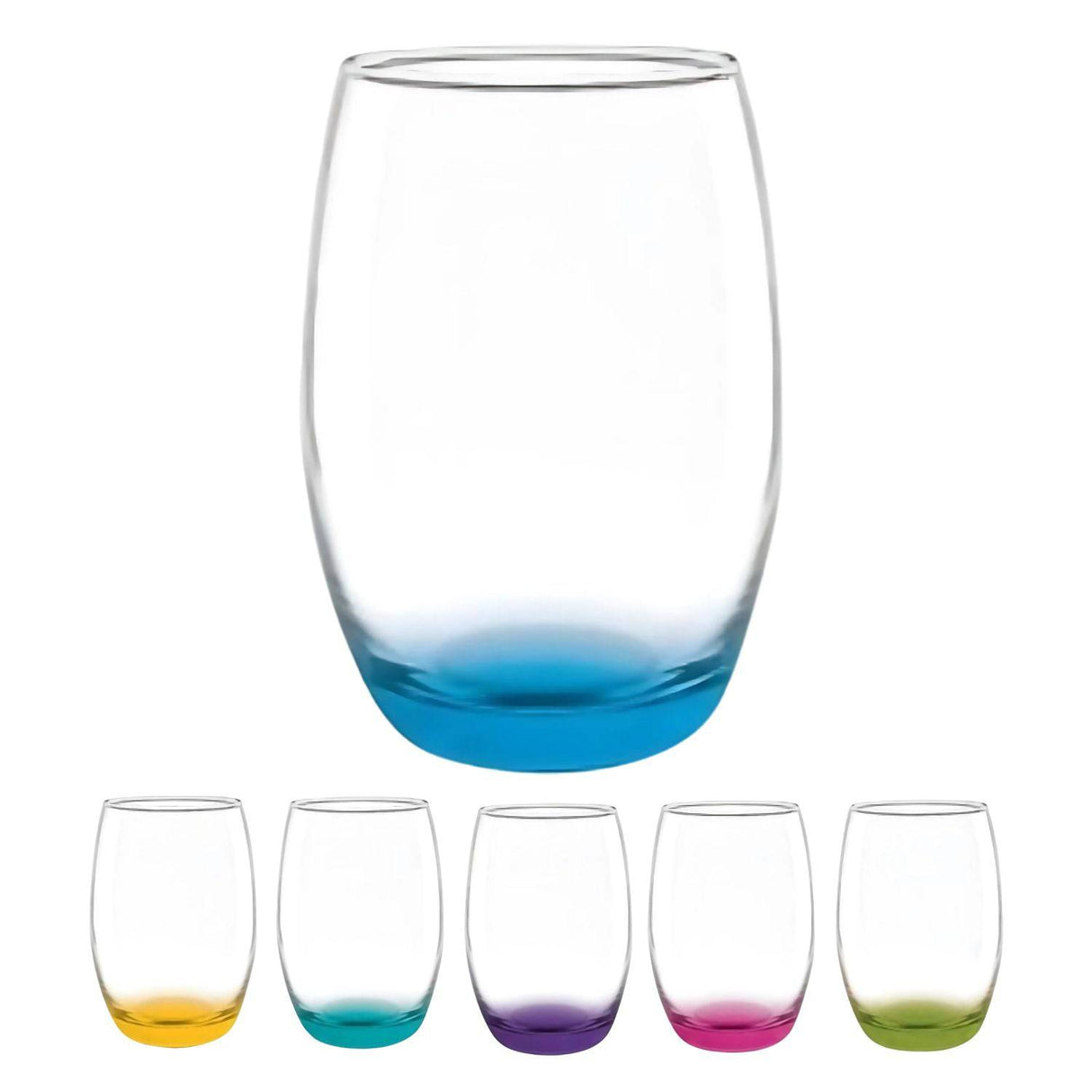 Set 6 Vasos Altos Mikonos Fondo Color 460mL Cristar