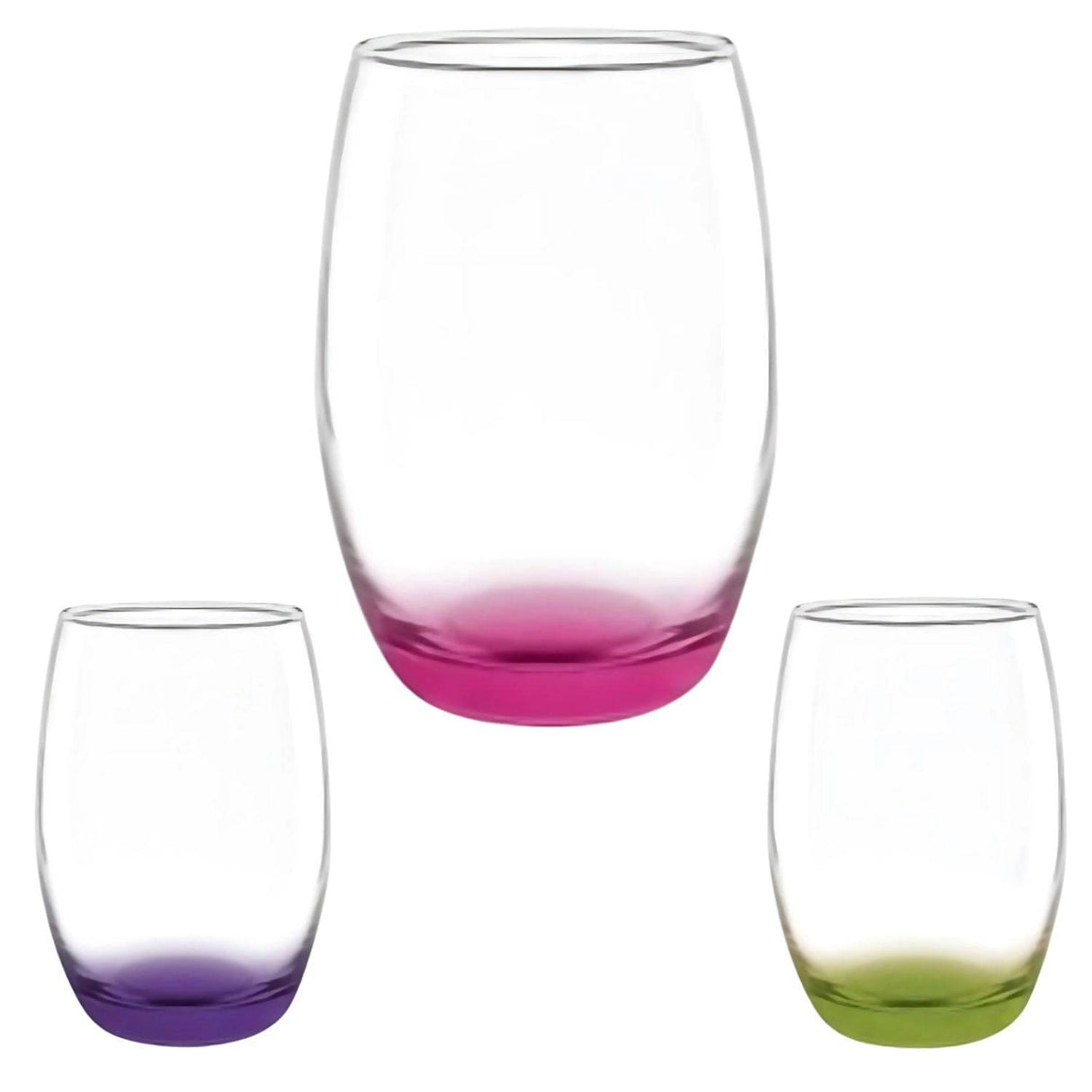 Set 6 Vasos Altos Mikonos Fondo Color 460mL Cristar