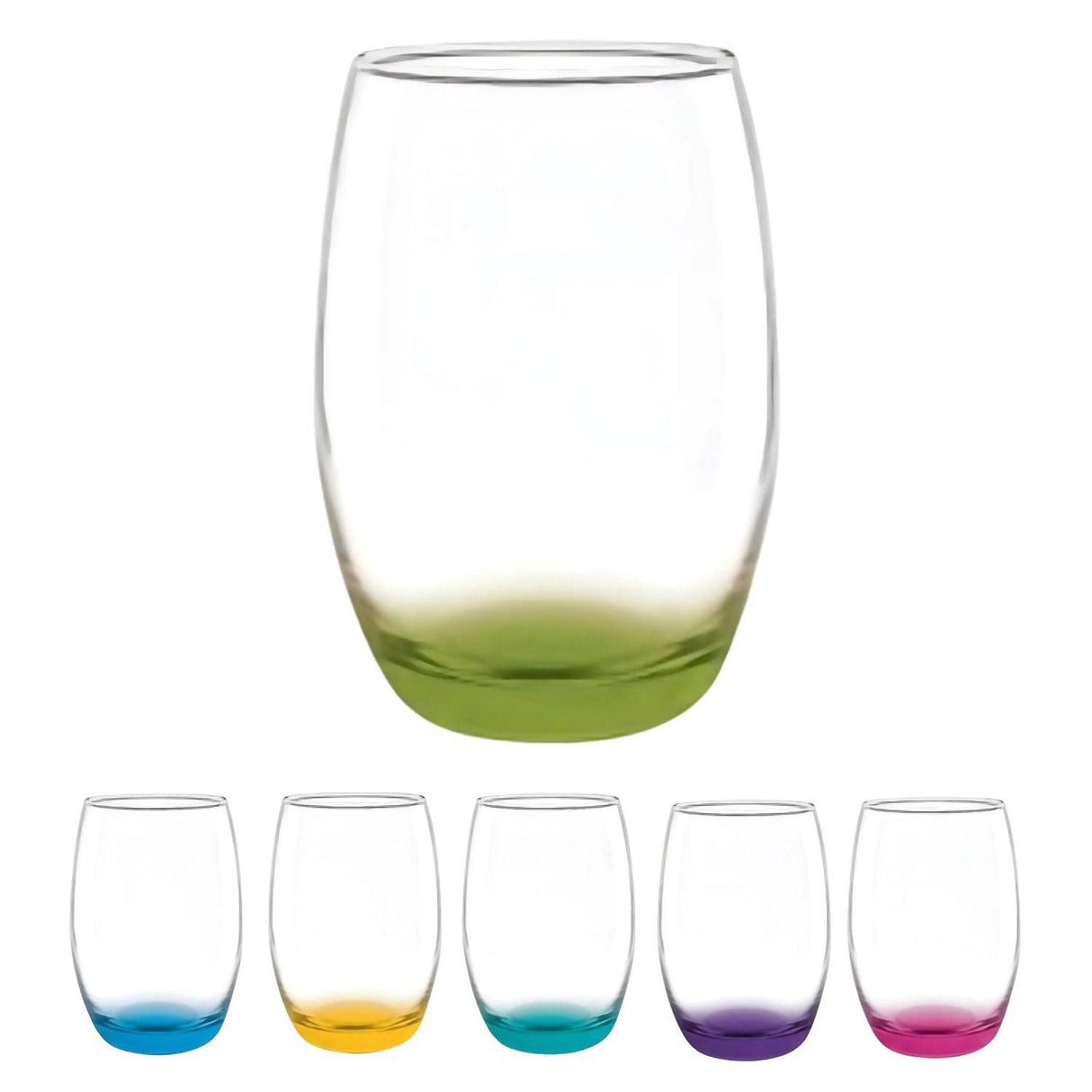 Set 6 Vasos Altos Mikonos Fondo Color 460mL Cristar