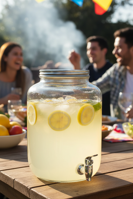 Vitrolero dispensador vidrio bebidas limonada asado quincho chileno exterior