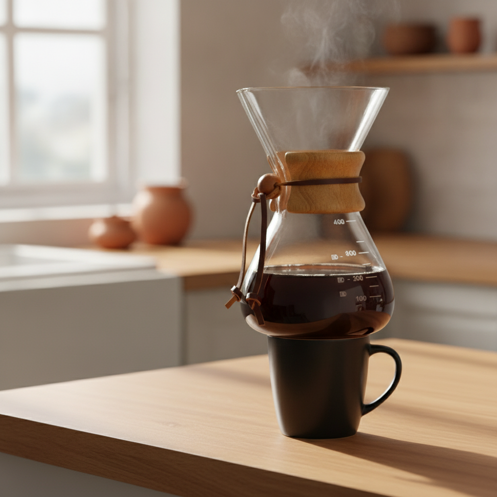 Cafetera pour over vidrio 400ml marcas medición mesón cocina hogar