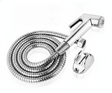 Ducha bidet cromada con manguera flexible acero inoxidable soporte vista frontal