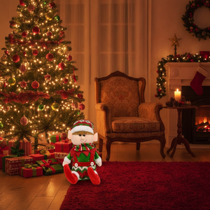 Duende peluche navideño base árbol de navidad hogar chileno