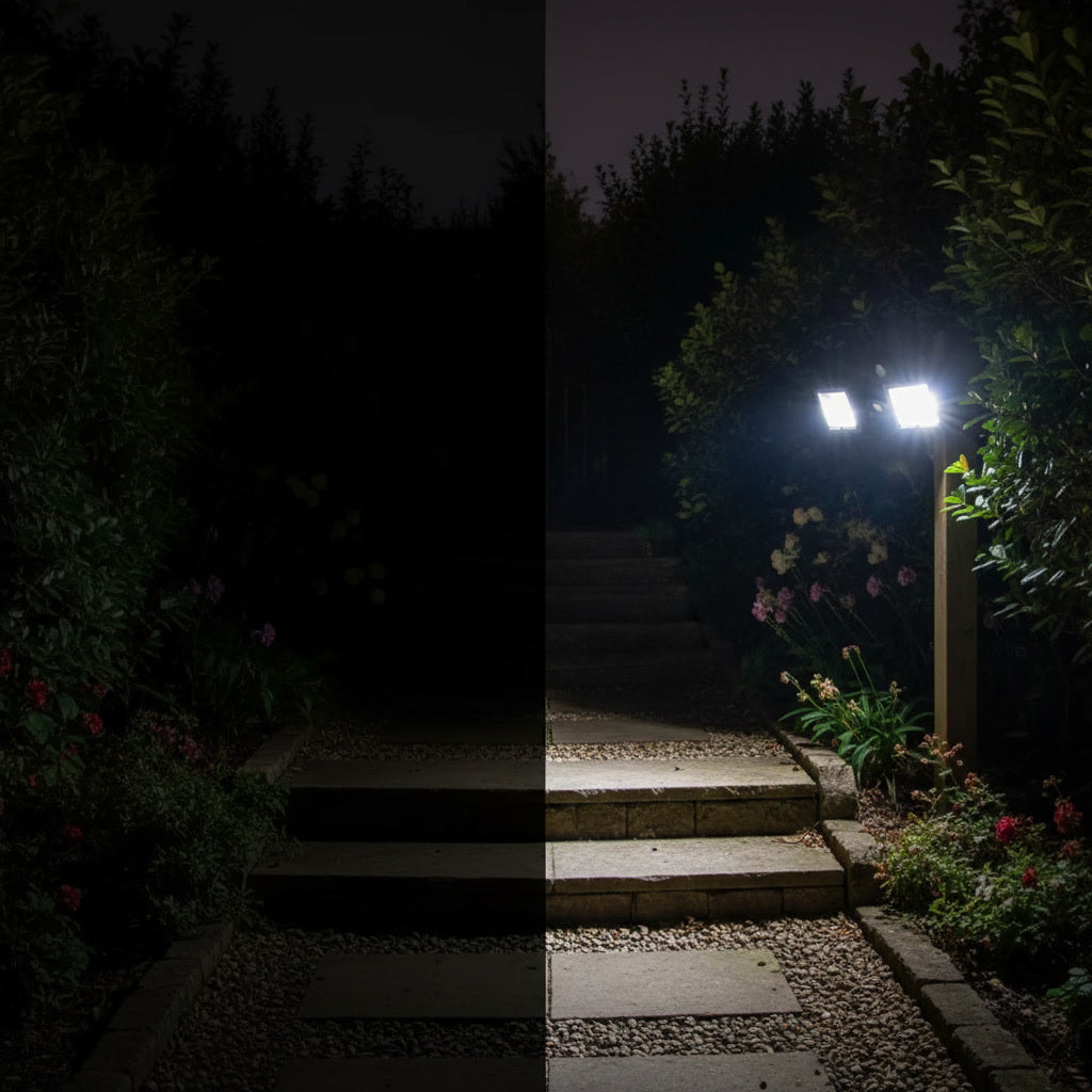 Foco Solar Exterior LED 200W con Sensor Movimiento | Disparo.cl
