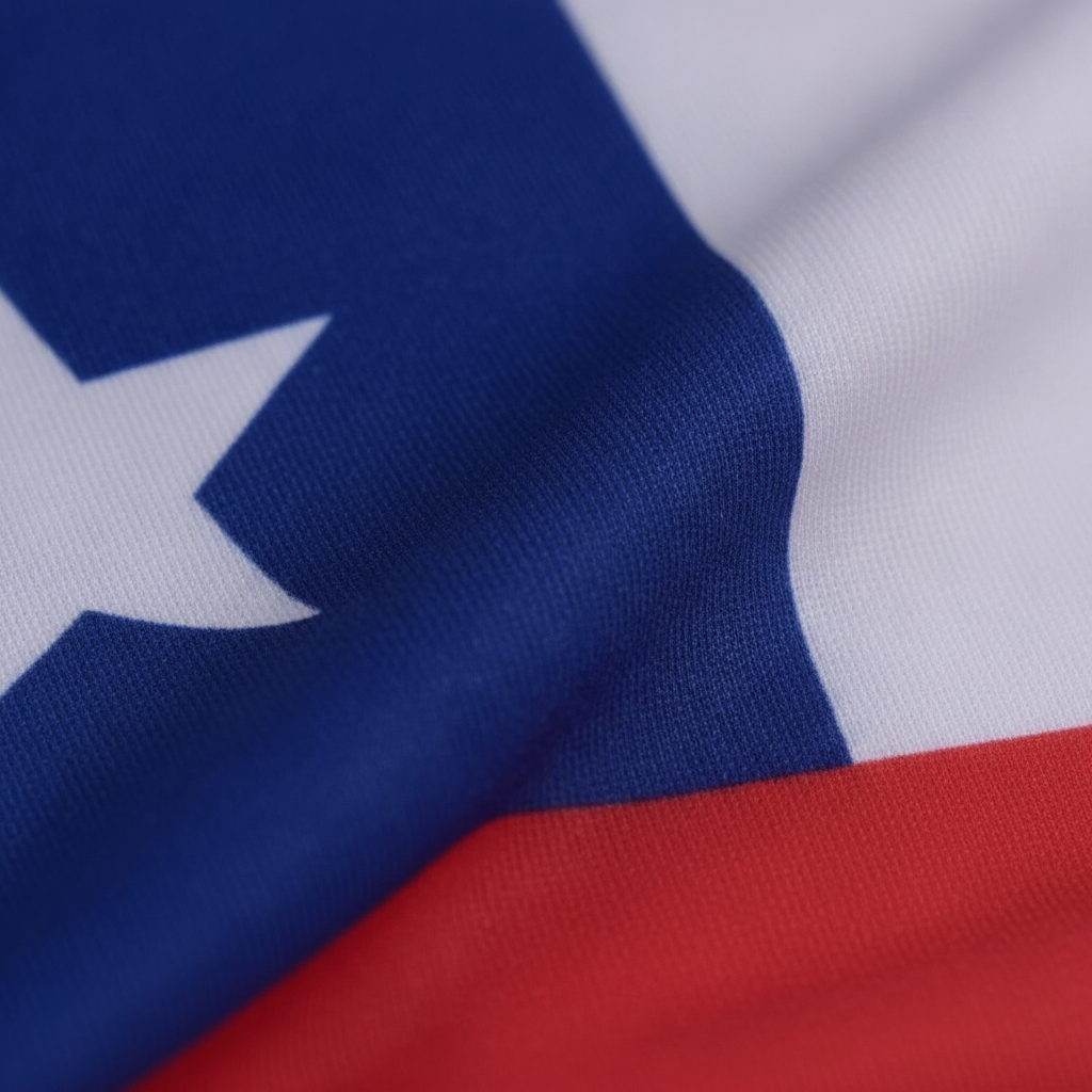 Persona instalando funda elástica bandera Chile en capot SUV plateado