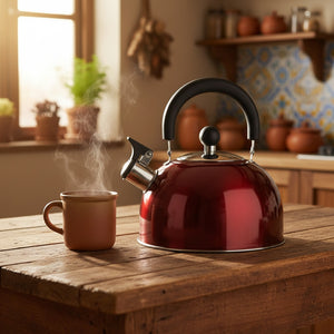 Tetera Sicilia 2500 ml Acero Inoxidable 25S Wens Cocina Rojo | Disparo.cl