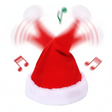 Gorro navideño musical bailarin rojo blanco vista frontal fondo blanco