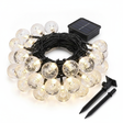 Guirnalda solar 20 luces LED bolitas cristal 6m luz cálida vista frontal producto