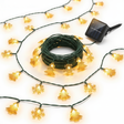 Guirnalda solar navidad 100 LED arbolitos copos nieve cálido vista frontal
